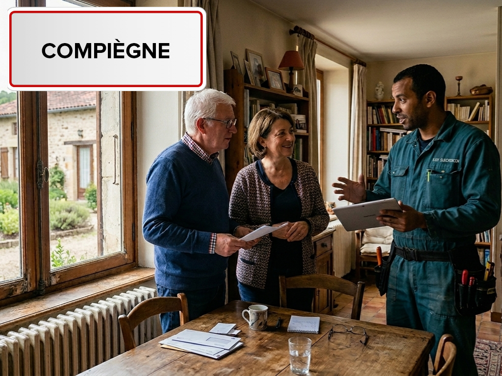 Installation de pompe à chaleur à Compiègne (60200) dans l'Oise